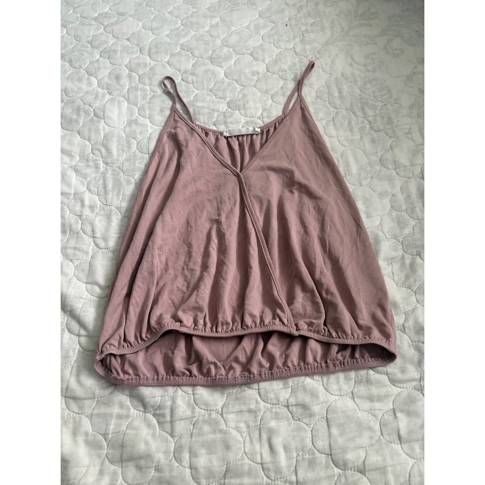 Double Zero Mauve Surplice Wrap Cami Tank Top Elastic Hem Modal‎ Blend Medium